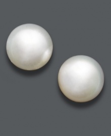 The perfect last-minute touch in polished pearl. Earrings feature elegant cultured South Sea pearls (12-13 mm) in a 14k white gold post setting. Approximate diameter: 1/2 inch. The perfect last-minute touch in polished pearl. Earrings feature elegant cultured South Sea pearls (12-13 mm) in a 14k white gold post setting. Approximate diameter: 1/2 inch.