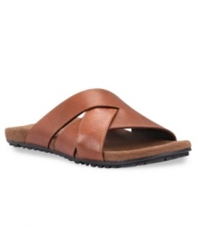 Smooth and sophisticated, these lightweight slide men's sandals make a great addition to any guy's warm weather wardrobe.