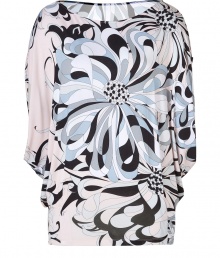 With a vivid flower print and super soft draped jersey, Emilio Puccis dolman sleeve top is as contemporary as it is chic - Wide neckline, elbow-length draped dolman sleeves - Loosely draped top, fitted pleated hemline - Wear with solid separates and fun flats With a vivid flower print and super soft draped jersey, Emilio Puccis dolman sleeve top is as contemporary as it is chic - Wide neckline, elbow-length draped dolman sleeves - Loosely draped top, fitted pleated hemline - Wear with solid separates and fun flats