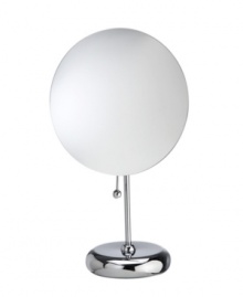 More than meets the eye. This clever mirror can be used in four different ways – stand it on your vanity, separate it from the pedestal to create a hand-held device, stick it to the wall with suction cups or use hardware to attach it permanently. More than meets the eye. This clever mirror can be used in four different ways – stand it on your vanity, separate it from the pedestal to create a hand-held device, stick it to the wall with suction cups or use hardware to attach it permanently.