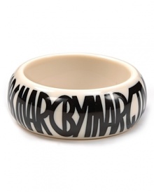 Leave no doubts about your label loyalty. Touting MARC BY MARC JACOBS' logo, this bright bangle has style-setting written all over it. Leave no doubts about your label loyalty. Touting MARC BY MARC JACOBS' logo, this bright bangle has style-setting written all over it.