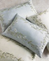 Dainty, hand-embroidered meadow flowers adorn this lovely pillow's framework in the palest potpourri of tints. 14 X 22Silk sateen with feather/down fillDry cleanImported