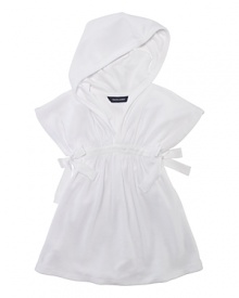Lightweight and soft terrycloth is designed with dolman sleeves and an empire waist for comfortable style. Lightweight and soft terrycloth is designed with dolman sleeves and an empire waist for comfortable style.