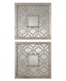 Modernize your space with the airy elegance of Sorbolo Squares mirrors. With their Moorish-inspired panel design and silver on silver lightness, your space will be invigorated by their bohemian chic. Modernize your space with the airy elegance of Sorbolo Squares mirrors. With their Moorish-inspired panel design and silver on silver lightness, your space will be invigorated by their bohemian chic.