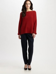 Chunky rib-knit in a soft blend of yak and wool, loosely styled in a slouchy boatneck pullover.BoatneckDropped shouldersRolled cuffs50% yak/50% woolDry cleanImportedModel shown is 5'9½ (176cm) wearing US size Small.This style runs true to size. We recommend ordering your usual size for a standard fit. Chunky rib-knit in a soft blend of yak and wool, loosely styled in a slouchy boatneck pullover.BoatneckDropped shouldersRolled cuffs50% yak/50% woolDry cleanImportedModel shown is 5'9½ (176cm) wearing US size Small.This style runs true to size. We recommend ordering your usual size for a standard fit.