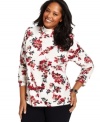 Blossoms bloom all winter long with Karen Scott's plus size printed top-- stock up at an Everyday Value price!