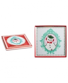 Spark some happy holiday nostalgia with the Christmas Cameo tray. Rosanna pairs a baby-faced snowman from Christmas past with vintage patterns and sparkling gold accents. A beautiful gift, with a matching box. Spark some happy holiday nostalgia with the Christmas Cameo tray. Rosanna pairs a baby-faced snowman from Christmas past with vintage patterns and sparkling gold accents. A beautiful gift, with a matching box.