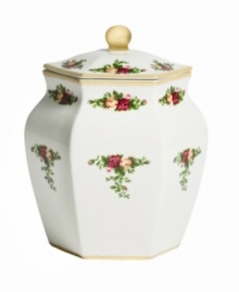 Garnished with the popular Old Country Roses dinnerware pattern, this charming biscuit jar from Royal Albert brings the bounty of the English countryside to casual kitchens. Fill with cookies, crackers and dry goods. Garnished with the popular Old Country Roses dinnerware pattern, this charming biscuit jar from Royal Albert brings the bounty of the English countryside to casual kitchens. Fill with cookies, crackers and dry goods.