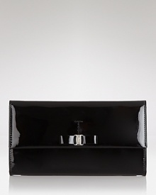 Salvatore Ferragamo's ever-chic wallet gets prettier in glossy patent leather. Fourteen credit card pockets add practicality, while the brand's signature bow detailing is a feminine touch. Salvatore Ferragamo's ever-chic wallet gets prettier in glossy patent leather. Fourteen credit card pockets add practicality, while the brand's signature bow detailing is a feminine touch.