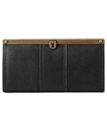 Sized-right and perfect for night, this sleek silhouette from Fossil is your new party companion. Crafted from rich leather with vintage-inspired detailing, it easily stows cards, cash, phone and favorite lipstick. Sized-right and perfect for night, this sleek silhouette from Fossil is your new party companion. Crafted from rich leather with vintage-inspired detailing, it easily stows cards, cash, phone and favorite lipstick.