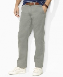 The classic-fitting Preston pant is tailored with a relaxed, straight leg in washed cotton chino for a timeworn, vintage appeal. The classic-fitting Preston pant is tailored with a relaxed, straight leg in washed cotton chino for a timeworn, vintage appeal.