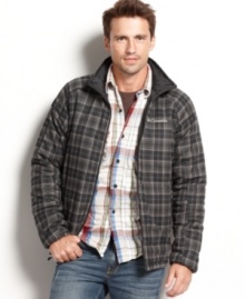 Time for a change. Get an alternate look in an instant with this reversible jacket from Columbia. Time for a change. Get an alternate look in an instant with this reversible jacket from Columbia.
