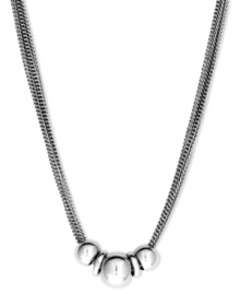 Understated elegance. Nine West offers this frontal necklace crafted from silver tone mixed metal to offer the perfect style complement for any occasion. Approximate length: 18 inches + 2-inch extender. Understated elegance. Nine West offers this frontal necklace crafted from silver tone mixed metal to offer the perfect style complement for any occasion. Approximate length: 18 inches + 2-inch extender.