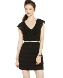 Sequin Hearts' lace dress is adorable for date night! Dress it up with a statement bracelet, sky-high heels, and a structured blazer. Sequin Hearts' lace dress is adorable for date night! Dress it up with a statement bracelet, sky-high heels, and a structured blazer.
