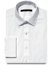 Make a statement in any room you walk into with this french cuff dress shirt from Sean John. Make a statement in any room you walk into with this french cuff dress shirt from Sean John.