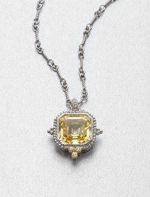 From the Estate Collection. Beautifully faceted canary crystal stone set in intricately designed, sterling silver accented with 18k gold and white sapphires on a twisted link chain. Canary crystalSterling silver18k goldWhite sapphiresLength, about 17Pendant size, about 1Lobster clasp closureImported From the Estate Collection. Beautifully faceted canary crystal stone set in intricately designed, sterling silver accented with 18k gold and white sapphires on a twisted link chain. Canary crystalSterling silver18k goldWhite sapphiresLength, about 17Pendant size, about 1Lobster clasp closureImported