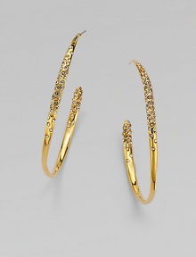 This simply chic design will add a little sparkle to any look. Swarovski crystalsGoldtoneLength, about 2Surgical steel post backImported This simply chic design will add a little sparkle to any look. Swarovski crystalsGoldtoneLength, about 2Surgical steel post backImported