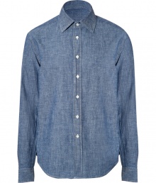 A must-have for urban cool looks, Closeds cotton jean shirt is an essential everyday staple - Classic collar, long sleeves, buttoned cuffs, button-down front, contrast white stitching, shirttail hemline - Classic straight fit - Layer over soft tees and slim fitting trousers, or button up to the top and wear under modern chunky knits A must-have for urban cool looks, Closeds cotton jean shirt is an essential everyday staple - Classic collar, long sleeves, buttoned cuffs, button-down front, contrast white stitching, shirttail hemline - Classic straight fit - Layer over soft tees and slim fitting trousers, or button up to the top and wear under modern chunky knits