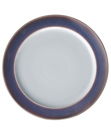 A true gem, the Amethyst wide-rimmed salad plates are simply glazed, but boldly hued, in deep indigo and crisp white from Denby's collection of dinnerware. The dishes can embrace their luxe color alone or they can be paired with the playful dots of Amethyst Stone for a well-balanced and uniquely customized table setting. A true gem, the Amethyst wide-rimmed salad plates are simply glazed, but boldly hued, in deep indigo and crisp white from Denby's collection of dinnerware. The dishes can embrace their luxe color alone or they can be paired with the playful dots of Amethyst Stone for a well-balanced and uniquely customized table setting.