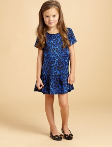 Bright cheetah spots are eye-catching in an effortless little woven dress with a dropped waist.Round contrast necklineShort sleeves, softly gathered at the shouldersKeyhole button back closeDropped waist with contrast pipingFront pocketsGathered full skirtPolyesterMachine washImported Bright cheetah spots are eye-catching in an effortless little woven dress with a dropped waist.Round contrast necklineShort sleeves, softly gathered at the shouldersKeyhole button back closeDropped waist with contrast pipingFront pocketsGathered full skirtPolyesterMachine washImported