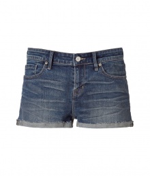 Get the look of the season in these chic denim shorts from Marc by Marc Jacobs - Five-pocket styling, cuffed hem, ultra-short length - Style with an oversized blouse, platform booties, and an oversized tote Get the look of the season in these chic denim shorts from Marc by Marc Jacobs - Five-pocket styling, cuffed hem, ultra-short length - Style with an oversized blouse, platform booties, and an oversized tote