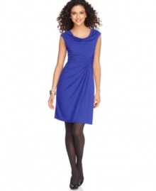 Spense's petite dress is sleek and versatile-wear to work, out to dinner or at a special occasion! Gathering at the left waist creates a flattering effect for the fit. (Clearance) Spense's petite dress is sleek and versatile-wear to work, out to dinner or at a special occasion! Gathering at the left waist creates a flattering effect for the fit. (Clearance)