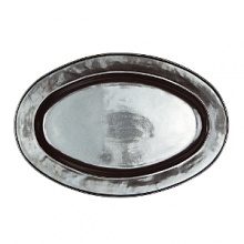 Give dramatic presentation to hors d'oeuvres, desserts and more with this sturdy, pewter-finished stoneware platter from Juliska. Give dramatic presentation to hors d'oeuvres, desserts and more with this sturdy, pewter-finished stoneware platter from Juliska.