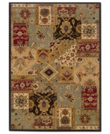 Boasting the weathered look of antique area rugs, the Perennial area rug from Sphinx updates this tradition with pops of colors like burgundy, sage and autumn bronze in a captivating patchwork arrangement. Crafted in the USA with a hard-twist nylon construction for eye-catching, durable design. Boasting the weathered look of antique area rugs, the Perennial area rug from Sphinx updates this tradition with pops of colors like burgundy, sage and autumn bronze in a captivating patchwork arrangement. Crafted in the USA with a hard-twist nylon construction for eye-catching, durable design.