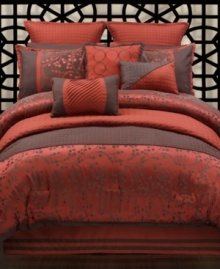 Give your room a decorator's touch with the Sakura bedding ensemble, featuring a sophisticated cherry blossom jacquard with a lustrous finish. Comes complete with coordinating coverlet, decorative pillows, shams and quilted European shams that tie the look together in polished perfection. Give your room a decorator's touch with the Sakura bedding ensemble, featuring a sophisticated cherry blossom jacquard with a lustrous finish. Comes complete with coordinating coverlet, decorative pillows, shams and quilted European shams that tie the look together in polished perfection.