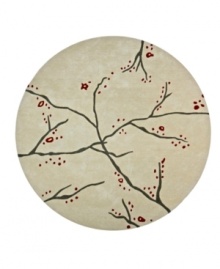 Slender branches sprout red and gold buds on an area rug that lets you enjoy the beauty of spring all year round. Hand-tufted in India by skilled artisans, this rug is crafted from sumptuously soft wool with a thick pile that feels heavenly underfoot. Slender branches sprout red and gold buds on an area rug that lets you enjoy the beauty of spring all year round. Hand-tufted in India by skilled artisans, this rug is crafted from sumptuously soft wool with a thick pile that feels heavenly underfoot.