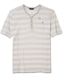 A casual classic, this short-sleeved henley from Sean John is a quick update from your basic tee.