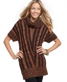 The chunky knit from Say What? ushers in fall ... pair it over jeggings to highlight your silhouette! The chunky knit from Say What? ushers in fall ... pair it over jeggings to highlight your silhouette!