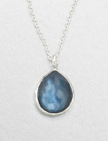 From the Wonderland Collection. Faceted, teardrop shaped indigo doublet set in hammered sterling silver on a link chain. Indigo doubletSterling silverLength, about 16-18 adjustablePendant size, about .9Lobster clasp closureImported From the Wonderland Collection. Faceted, teardrop shaped indigo doublet set in hammered sterling silver on a link chain. Indigo doubletSterling silverLength, about 16-18 adjustablePendant size, about .9Lobster clasp closureImported