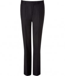 Stylish pants in black textured virgin wool - Fashionable slim cut (slim fit) with a moderately high rise - Slanted pockets - The creases make a particularly slim silhouette - Lightweight and wonderfully comfortable - A modern interpretation of a classic - Ideal for numerous occasions, from casual to chic - Styling: pair with a dress shirt, cashmere pullover, a cool shirt, cardigan Stylish pants in black textured virgin wool - Fashionable slim cut (slim fit) with a moderately high rise - Slanted pockets - The creases make a particularly slim silhouette - Lightweight and wonderfully comfortable - A modern interpretation of a classic - Ideal for numerous occasions, from casual to chic - Styling: pair with a dress shirt, cashmere pullover, a cool shirt, cardigan