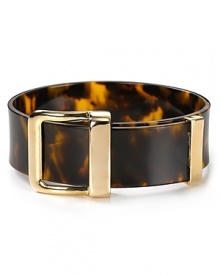 Tap into '70's-inspired elegance with this Lauren Ralph Lauren bracelet, crafted of tortoiseshell and accented by a bold, gold-plated buckle. Tap into '70's-inspired elegance with this Lauren Ralph Lauren bracelet, crafted of tortoiseshell and accented by a bold, gold-plated buckle.