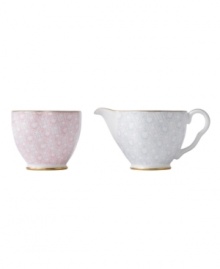 Delight in the tradition of English tea with the Cuckoo sugar and creamer set, featuring Wedgwood bone china adorned with gold bands and vintage floral prints. Delight in the tradition of English tea with the Cuckoo sugar and creamer set, featuring Wedgwood bone china adorned with gold bands and vintage floral prints.