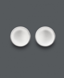 Simplicity is the key to classic style. These polished, Studio Silver discs look like pretty, petite mirrors. Crafted in sterling silver. Approximate diameter: 1/3 inch. Simplicity is the key to classic style. These polished, Studio Silver discs look like pretty, petite mirrors. Crafted in sterling silver. Approximate diameter: 1/3 inch.