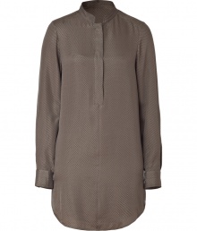 A modern update of the classic shirt dress, this chic version from See by Chloe will add instant style to your office-ready look - Stand collar, concealed front button placket, long sleeves with banded cuffs, curved hem, relaxed silhouette - Wear with an oversized cardigan and platform booties A modern update of the classic shirt dress, this chic version from See by Chloe will add instant style to your office-ready look - Stand collar, concealed front button placket, long sleeves with banded cuffs, curved hem, relaxed silhouette - Wear with an oversized cardigan and platform booties