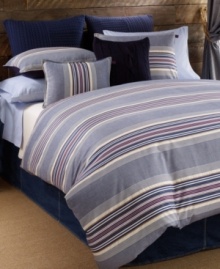 Get warm and cozy with this ultra-soft Sun Valley European sham from Tommy Hilfiger, featuring a deep navy blue in a cable knit.