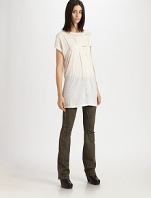 Ultra-soft cotton, embellished with delicately stitched line details and a band of contrast trim on the back.Jewel necklineCap sleevesContrast stitching detailsContrast back trimCottonDry cleanMade in Italy of imported fabricModel shown is 5'11 (180cm) wearing US size Small. Ultra-soft cotton, embellished with delicately stitched line details and a band of contrast trim on the back.Jewel necklineCap sleevesContrast stitching detailsContrast back trimCottonDry cleanMade in Italy of imported fabricModel shown is 5'11 (180cm) wearing US size Small.