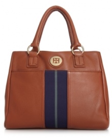 Make a definitive daytime statement with this undecidedly elegant design from Tommy Hilfiger. Sumptuous, pebbled leather and signature hardware details adorn the outside, while its surprisingly spacious interior effortlessly stows your everyday essentials. Make a definitive daytime statement with this undecidedly elegant design from Tommy Hilfiger. Sumptuous, pebbled leather and signature hardware details adorn the outside, while its surprisingly spacious interior effortlessly stows your everyday essentials.