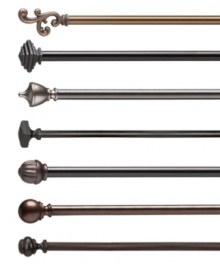Give hard-to-fit windows a new look of elegance with extra-long rods and exquisite finials that fit your space to a tee. Choose from seven distinctive finial shapes and refined finishes. (Clearance) Give hard-to-fit windows a new look of elegance with extra-long rods and exquisite finials that fit your space to a tee. Choose from seven distinctive finial shapes and refined finishes. (Clearance)