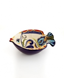 Set an everyday table that's always exciting with the Bocca Geo fish cereal bowl, featuring bold patterns and vivid colors in hard-wearing earthenware from Tabletops Unlimited. Use as a decorative accent in addition to serveware. Set an everyday table that's always exciting with the Bocca Geo fish cereal bowl, featuring bold patterns and vivid colors in hard-wearing earthenware from Tabletops Unlimited. Use as a decorative accent in addition to serveware.