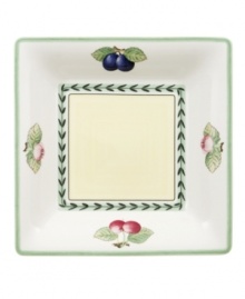 A contemporary shape with a classic pattern, the square rim soup bowls from Villeroy & Boch's French Garden Collection are a fun way to personalize your dinnerware and dishes with this mix and match set. A contemporary shape with a classic pattern, the square rim soup bowls from Villeroy & Boch's French Garden Collection are a fun way to personalize your dinnerware and dishes with this mix and match set.
