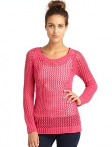 THE LOOKOpen weave designRibbed round neckline Long ribbed cuff sleeves Ribbed hemTHE FITAbout 26 from shoulder to hemTHE MATERIALCottonCARE & ORIGINHand washImportedModel shown is 5'9 (175cm) wearing US size Small. 