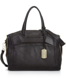 Whether you're shopping in the city or shuttling your little soccer stars in the burbs, this Vince Camuto satchel is the perfect companion. The spacious interior is aligned with plenty of pockets to ensure valuables stay safe, while convenient crossbody strap keeps hands free and clear. Whether you're shopping in the city or shuttling your little soccer stars in the burbs, this Vince Camuto satchel is the perfect companion. The spacious interior is aligned with plenty of pockets to ensure valuables stay safe, while convenient crossbody strap keeps hands free and clear.