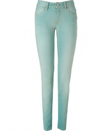 With a cool light wash and super soft cotton stretch, Just Cavallis skinnies are perfect for pairing with warm weather separates - Five-pocket style, zip fly, button closure, belt loops - Slim, straight leg - Wear with a silk button-down and favorite ballerinas