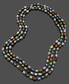 Mix it up with this earthy yet glamorous long necklace of multicolored chocolate cultured freshwater pearls (7-8mm). Mix it up with this earthy yet glamorous long necklace of multicolored chocolate cultured freshwater pearls (7-8mm).