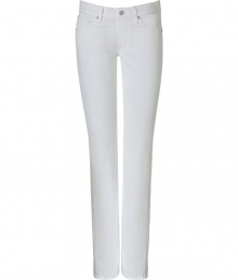 Elevate your casual style with these flattering favorite jeans from Seven for all Mankind - Classic five-pocket styling, straight leg, signature logo detail on back pockets - Pair with a tee and ballet flats or a blouse, blazer, and platform pumps