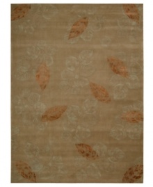 Exquisitely chic with an alluring foliage motif, this area rug is hand tufted and hand carved from only the finest premium wool. Set against a walnut-hued ground, it's expertly washed to lend the surface a handsome luster, texture and sheen. Exquisitely chic with an alluring foliage motif, this area rug is hand tufted and hand carved from only the finest premium wool. Set against a walnut-hued ground, it's expertly washed to lend the surface a handsome luster, texture and sheen.